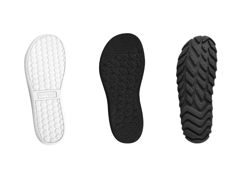 Detailed custom barefoot outsole tread pattern