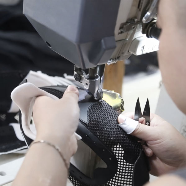 Material storage area for upper fabrics and outsole compounds