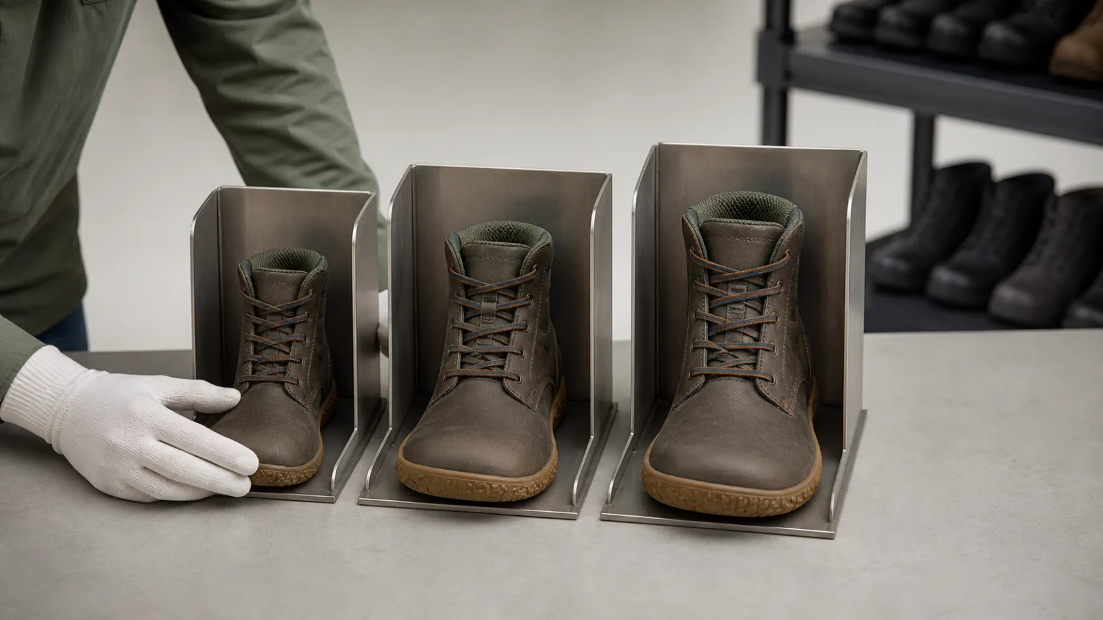 Barefoot shoe construction reference used for wholesale order risk checks
